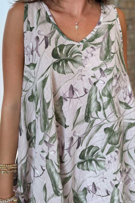 Made in Italy Tiki Pure Cotton Midi Dress Rosewater /37 =